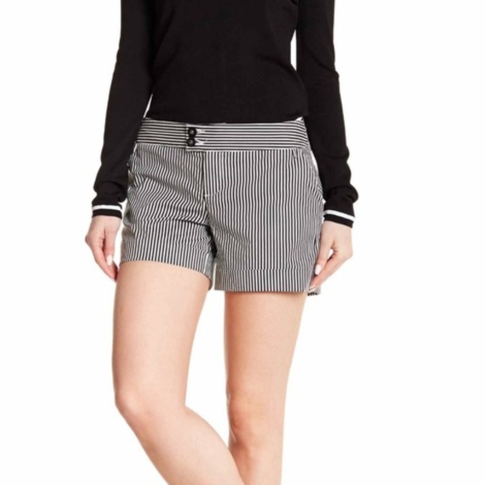 Vertigo Paris Brown Pinstripe Tailored Short